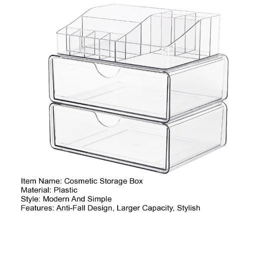 3 Tier Clear Acrylic Makeup Organizer with Drawer Large Cosmetic Storage Box Anti-fall Cosmetic Storage Rack Gifts for Makeup Lovers
