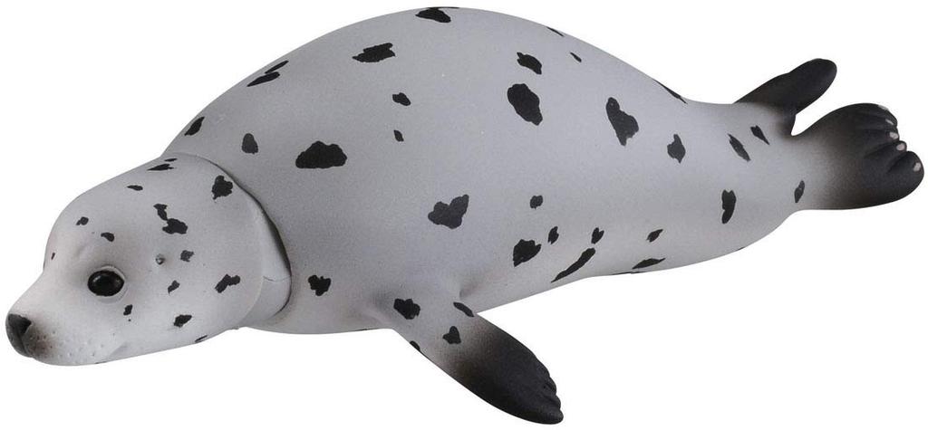 Takara Tomy Spotted Seal Animal Dinosaur Realistic Moving Figure Toy for Ages 3 and Meets Toy Safety ST Mark Certified "ANIA AS-22 (Floating Version)"