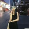 Women's Summer Thin Lace Hat Retro Rose Floral Head Wrap Beanie Niche Subculture Soft Fashionable Vintage