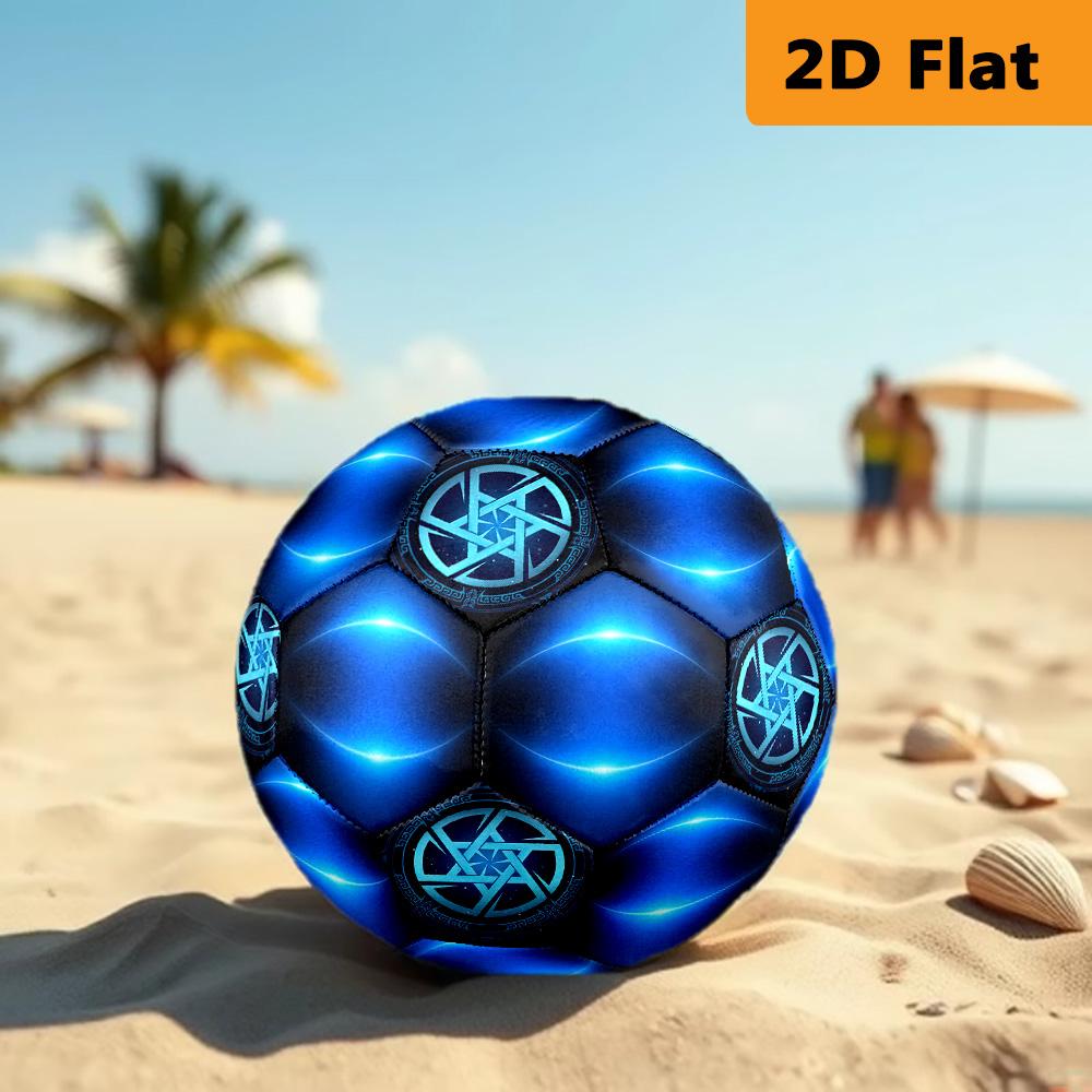 Neon Blue Arc Size Soccer Ball High Elasticity Match Universal Unique Gift Swirl Football Suitable For Both Training And Competition No 5 Football