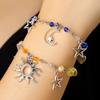 Punk Style Star Moon Sun Cat Pendant Bracelet For Couples And Friends