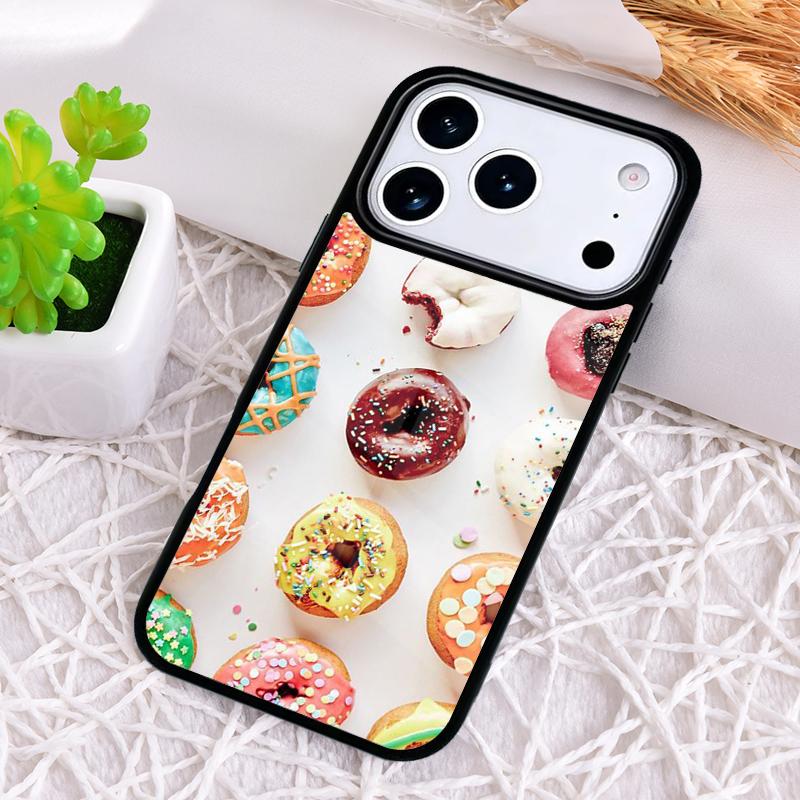 Candy Creamy Pink Donut Sprinkles Phone Case for iPhone 17 Air 16 15 11 12 14 13 Pro Max Shockproof Cover