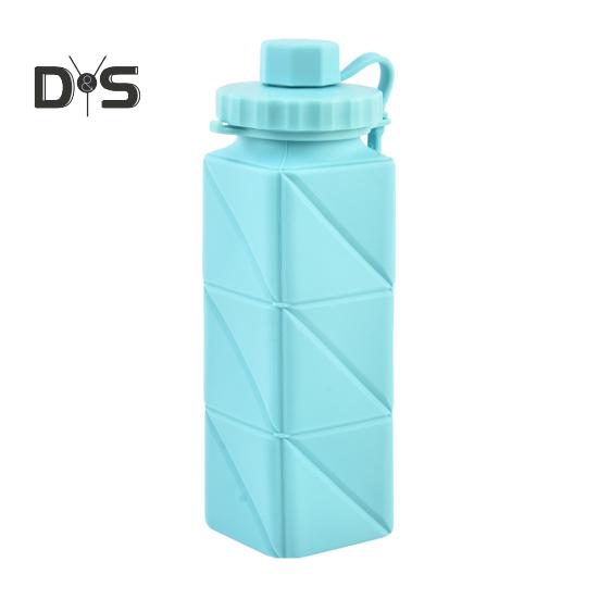 Silicone Foldable Water Bottle 610ml Leakproof Collapsible Water Bottle for Travel Camping Hiking Sports Outdoor BPA Free Portable Reusable Water Cup