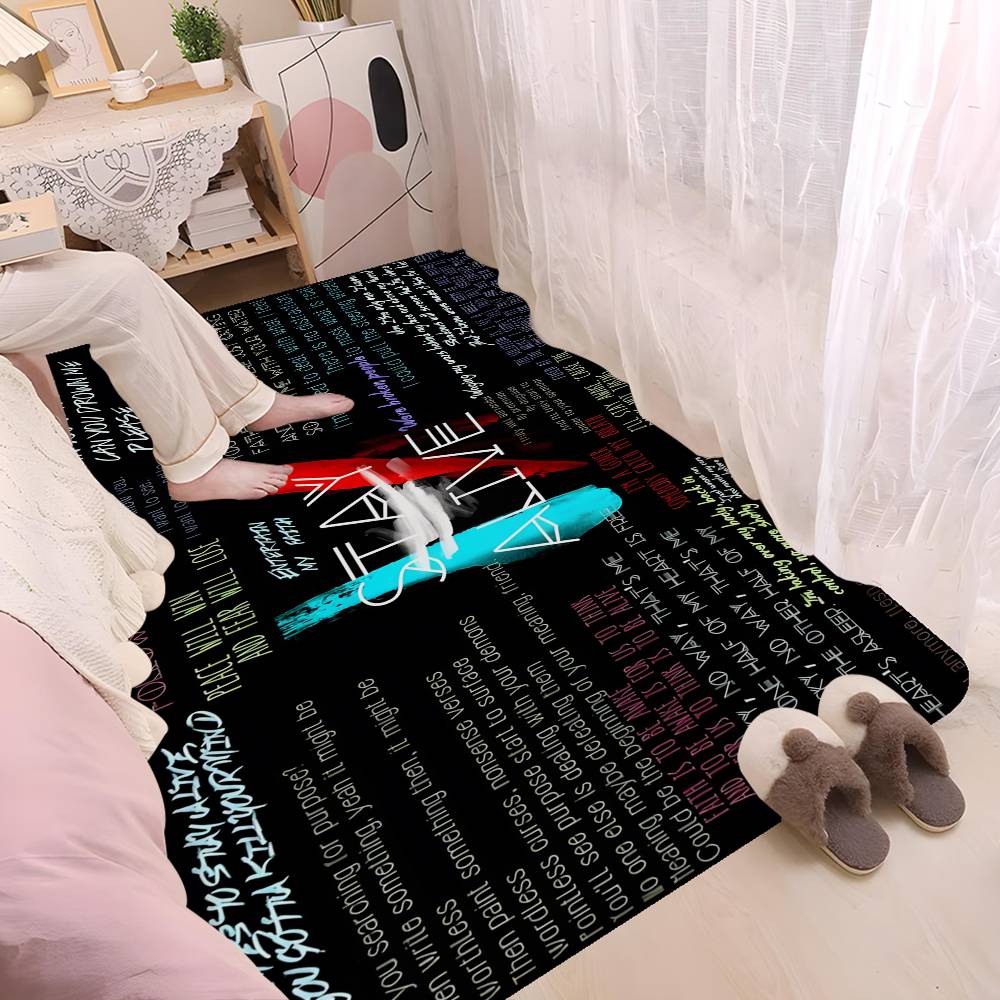 Popular T-Twenty One Pilot Band Floor Mat INS Style Soft Bedroom Floor House Laundry Room Mat Anti-skid Household Carpets