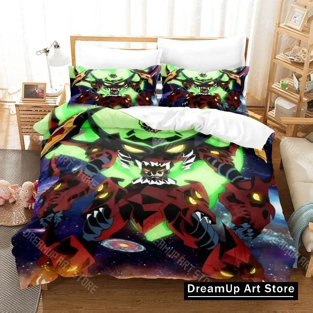 Anime Tengen Toppa Gurren Lagann Bedding Set Duvet Cover Bed Set Quilt Cover Pillowcase Comforter king Queen Size Boys Adult