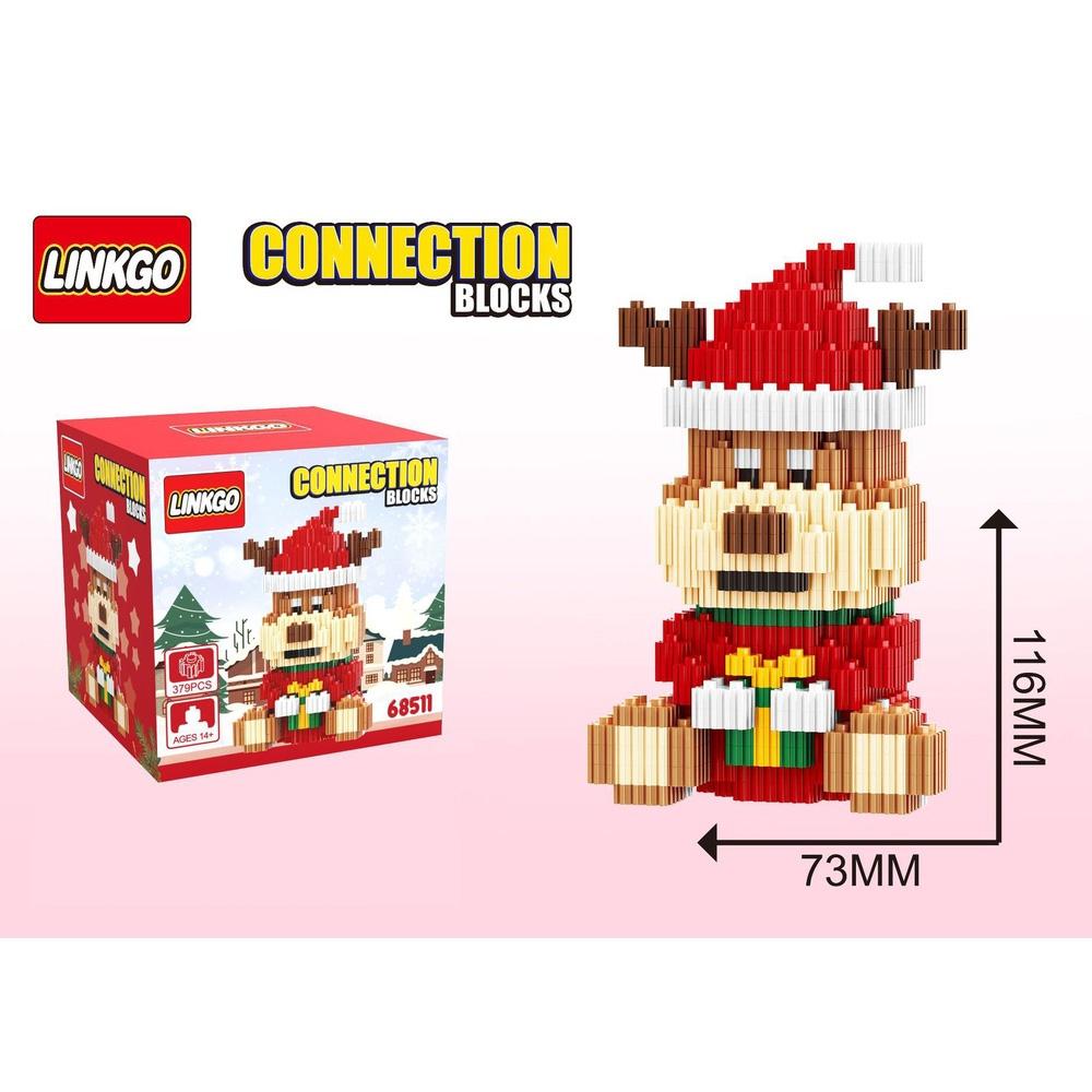 

Рождественский подарок, серия строительных блоков, строительные блоки из микрочастиц, игрушка, Рождественский подарок, праздничный подарок Christmas elk（379pcs）