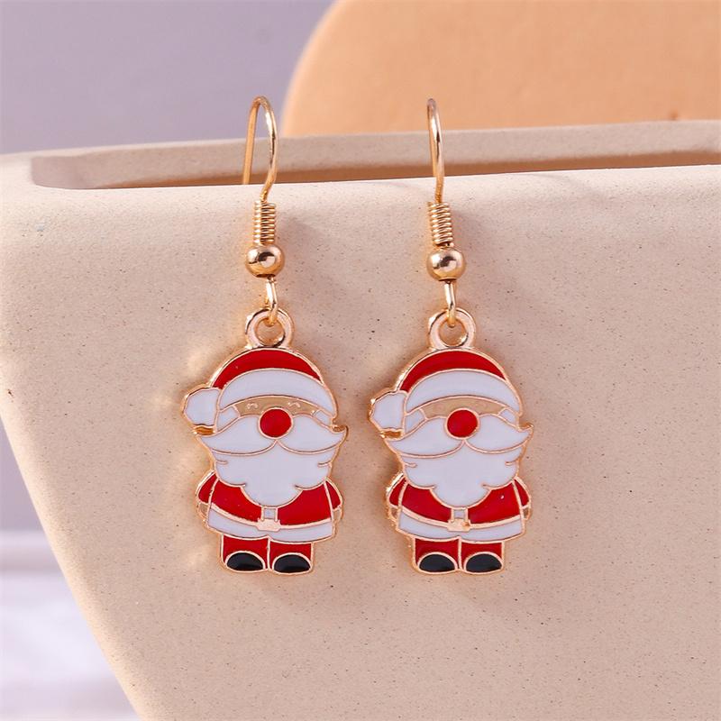 Cute Christmas Tree Drop Earrings Women Girls Elk Snowman Santa Claus Earrings X'mas New Year Party Jewelry Gifts