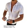 Camiseta de manga corta para hombre con capucha y cremallera con estampado a cuadros camiseta de verano ropa de calle