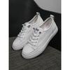 Leather shallow mouth flat bottom white shoes women's new spring and summer breathable casual one-pedal nurse shoes