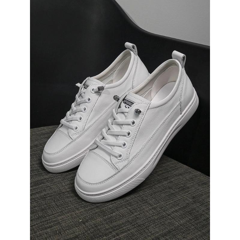 Leather shallow mouth flat bottom white shoes women's new spring and summer breathable casual one-pedal nurse shoes