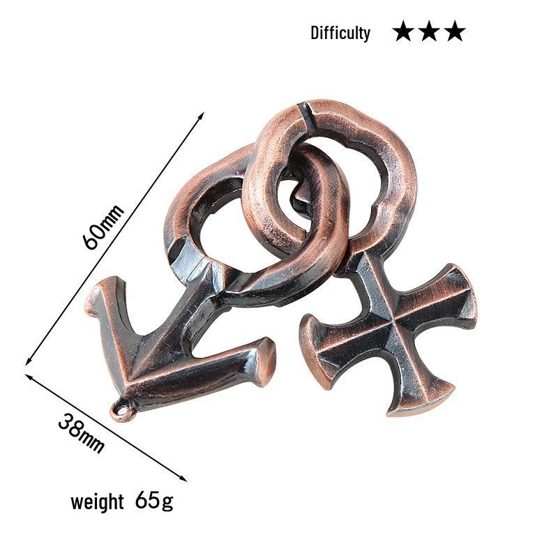 Intelligence Puzzle Zinc Alloy Disentanglement Rings - Unlock Nine Linked Rings Kongming Luban Lock Educational Toy