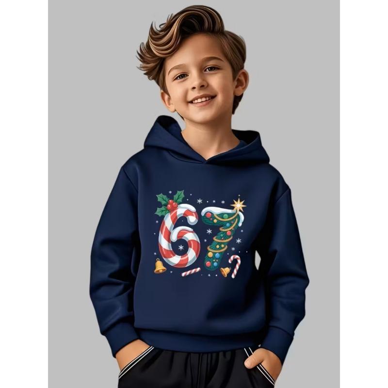 Lustiges Sechs Sieben 6 7 Meme Hoodie für Kinder Chaotischer Humor Y2k Spiel Spruch T-Shirt Weihnachtsgeschenk Jungen Oberteile Mode Kinderkleidung