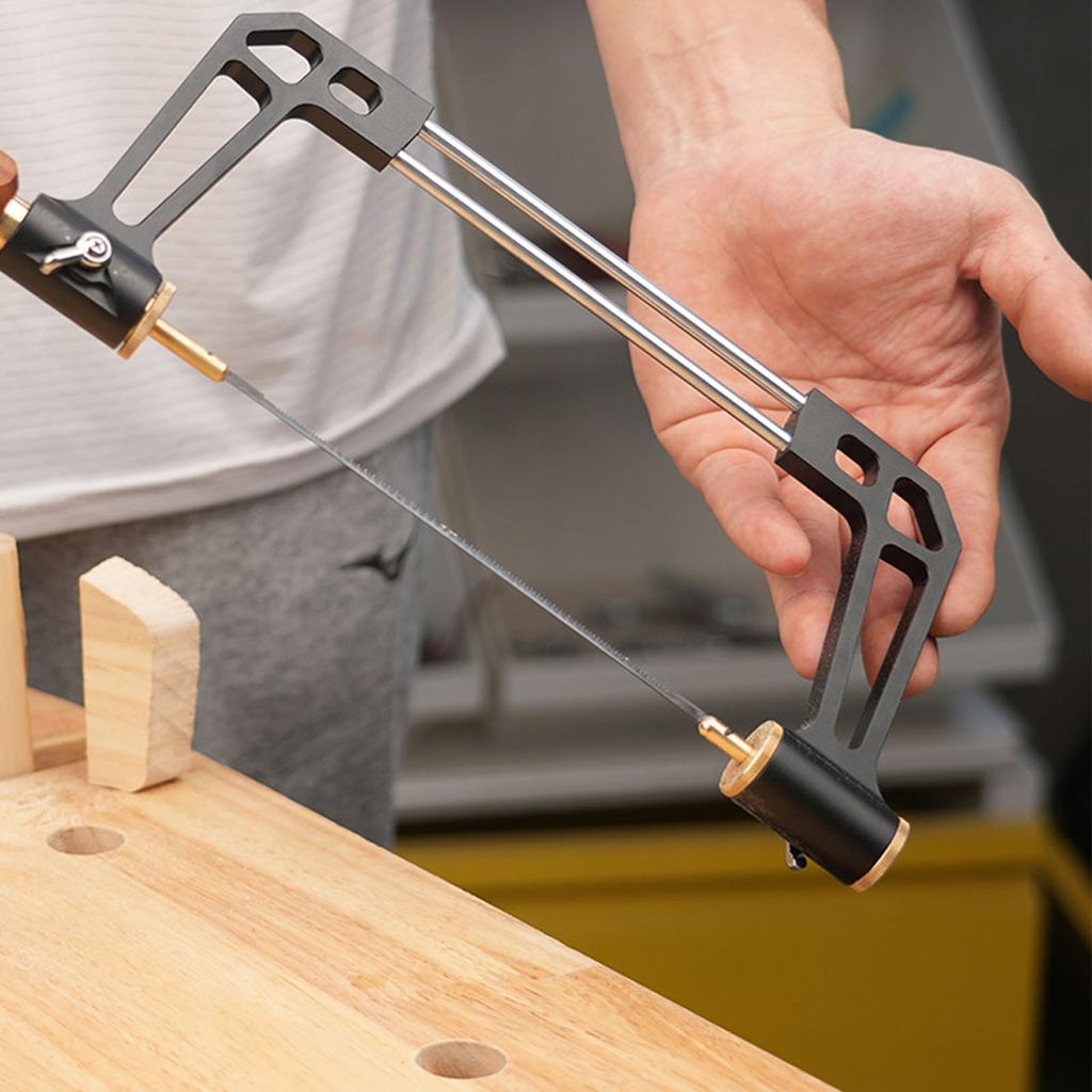 Coping Saw Round Wooden Handle Aluminum Alloy U Type Wire Frame Saw with 15T 18T 24T HSS Blades for