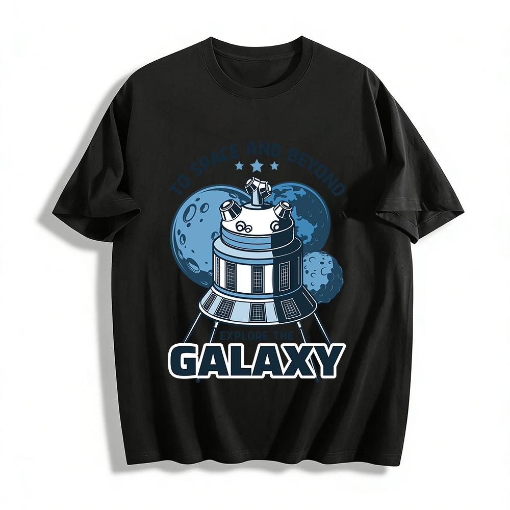 

Vintage Spaceship Explore The Galaxy Graphic Casual Top Pure cotton T-shirt XXS