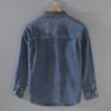 Japanisches Retro Plus Samt Denim Herrenhemd: Verdickt, Gewaschen, Allround-Outdoor-Bekleidung