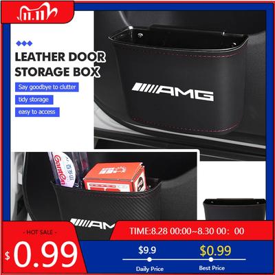 Sac de rangement pour porte de voiture GLC GLB Porte-gobelet Déchets Carte Clé Porte-lunettes de soleil Pour Mercedes Benz AMG Classe A B C E S G A180 CLK CLA GLE GL