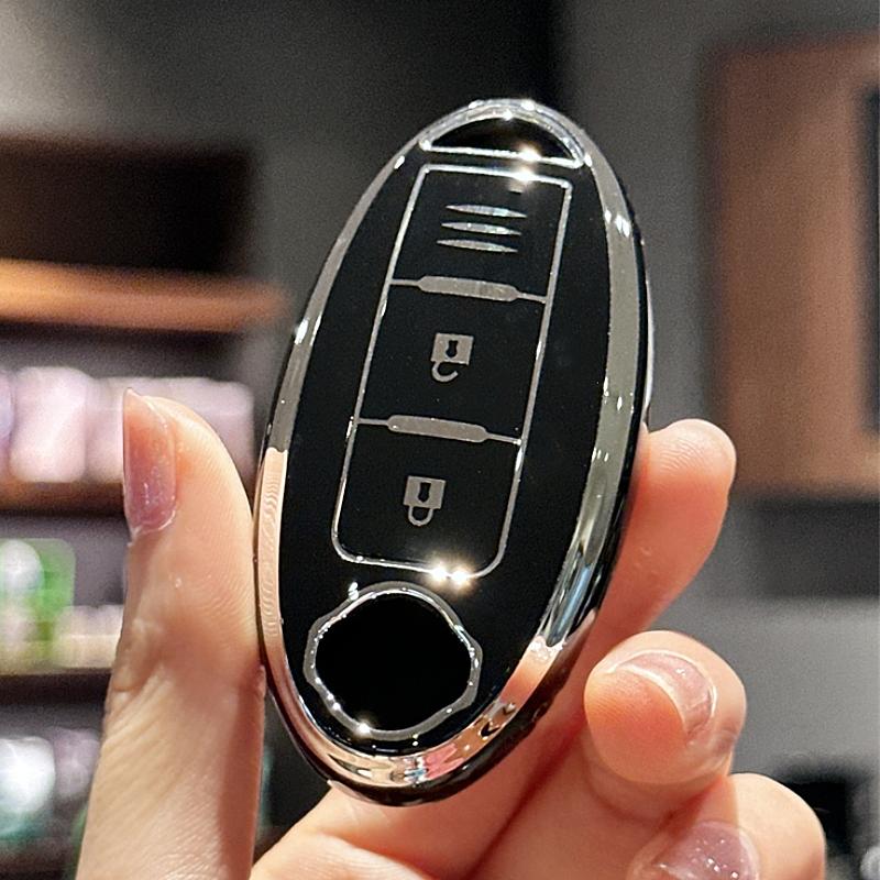 Husă Cheie Auto pentru NISSAN-Tiida Qashqai X-TRAIL Terra18 370Z MARCH 15 Modele High-end 3 butoane Husă Capac Telecomandă Cheie Auto NISSAN