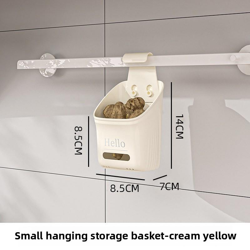 

Корзина для хранения вещей для кухни, многослойная, подвесная, для ванной комнаты, настенная S кремовый