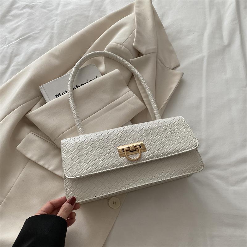 One Shoulder Underarm Handbag Bag Summer Large Capacity 2025 Foreign Style New Model Texture Lock Weave Women