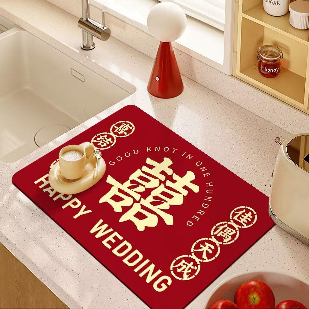Kitchen Countertop Drain Mat High Appearance Level Absorbent Washing Dishes Dishes Dishes Chopsticks Sink Faucet Bar Table Mat