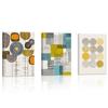 3-Panel Art Frame, Scandinavian Style Painting, Living Room Decor, Retro Pattern, Circular Geometric Canvas Art, Home Decor, Wall Hanging, Picture Scr