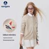 Navigare Girls' Elegant Wool Blend Round Neck Cardigan