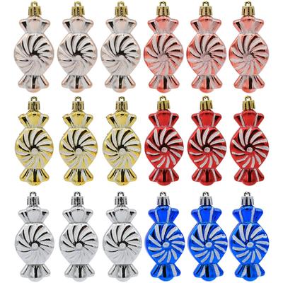 Pendentif Forme Bonbon de Noël 6 pièces/set Ornement Décoration Arbre de Noël pour Décoration de Maison Décoration de Fête de Festival Fournitures Cadeau Nouveau 2024