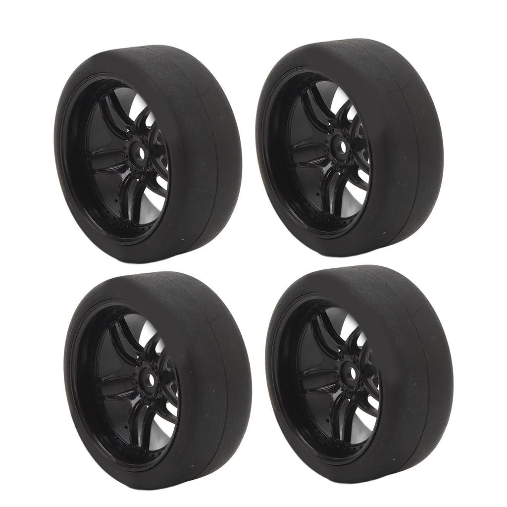 4pcs RC Tires Wheels Rims Sets 12mm Hex Wheels Rims Rubber Tires Width 26mm for 110 RC Racing Car