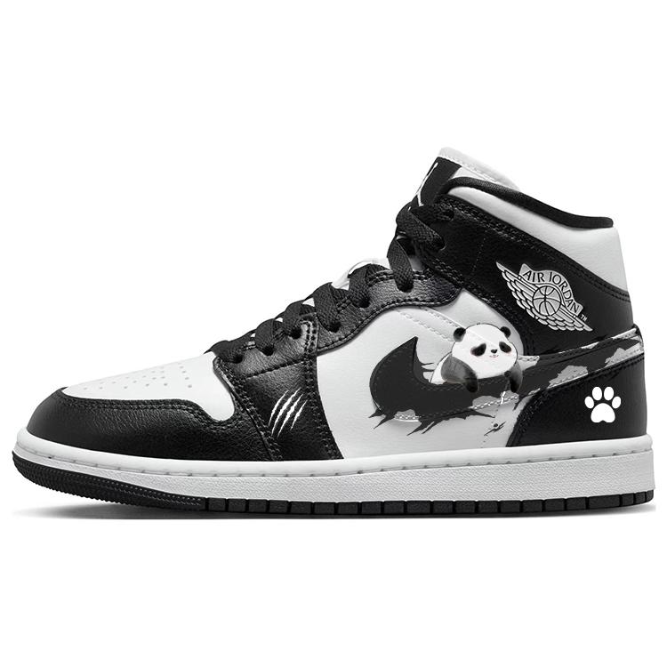 

Jordan Air Jordan 1 Panda Paw, Lying Panda Cushioning Slip Resistant Mid top Vintage Basketball Shoes Women s DV0991-101(Team56-) 38