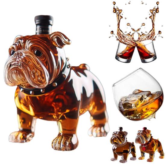 Butelka na whisky w kształcie buldoga 300 ml Duża pojemność Szklana karafka Karafka do czerwonego wina Akcesorium do whisky do domowego baru
