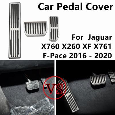 AT Car Pedals for Jaguar X760 XE for X260 XF X761 F-Pace 2016 - 2020 Auto Gas Brake Pedal Cover Rest Pedal Sticker