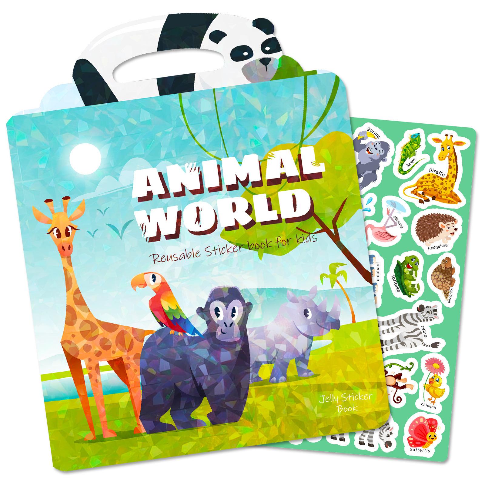 

Jelly Sticker Book Early Education Focus Cultivation Fun Zoo Sticker Book Puzzle Cultivation Scene Do-It-Yourself Sticker