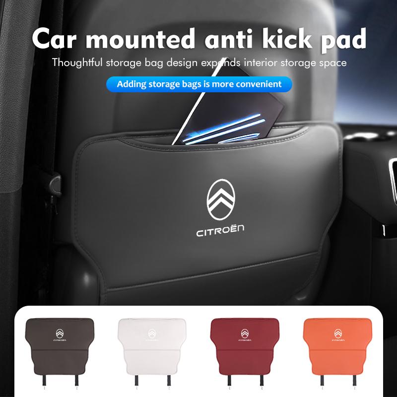 ADH1 Leather Car Seat Backrest Protection Anti-kick Mat Accessories For Citroen C5 C1 C2 C6 C4L DS3 DS4 DS5 C-Elysee Grand Berlingo