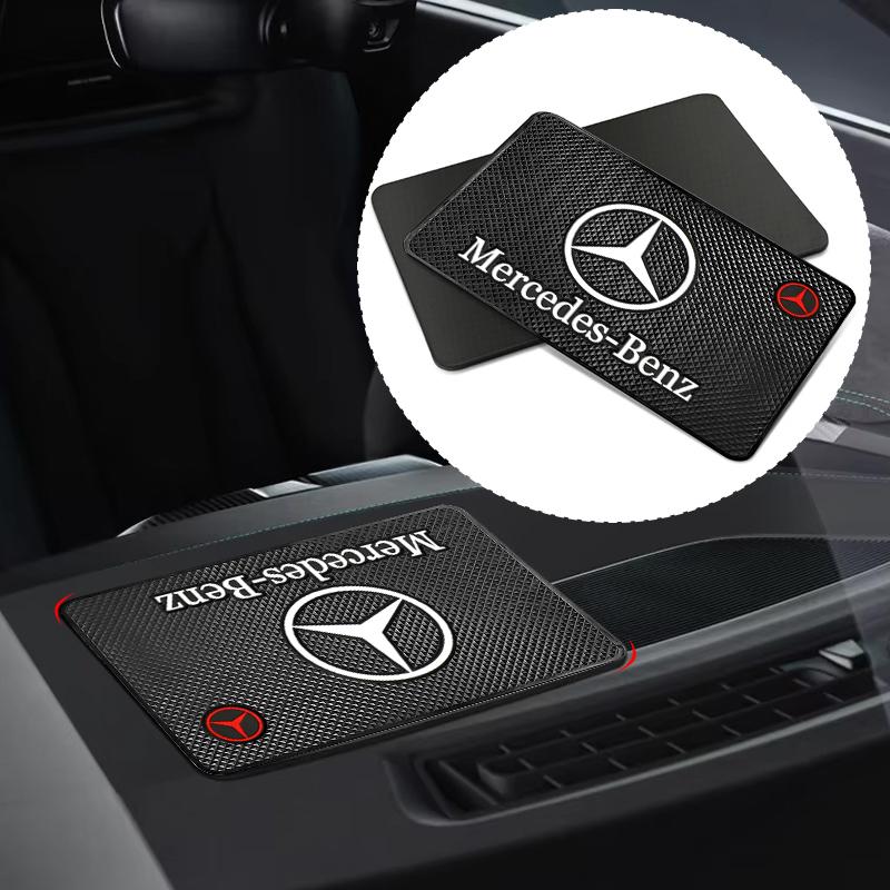 AABIH1 1Pcs Car Anti Slip Pad Phone Holder Non-Slip Mat Emblem Car Stickers For Mercedes Benz AMG W204 W213 W205 W211 W212 W176