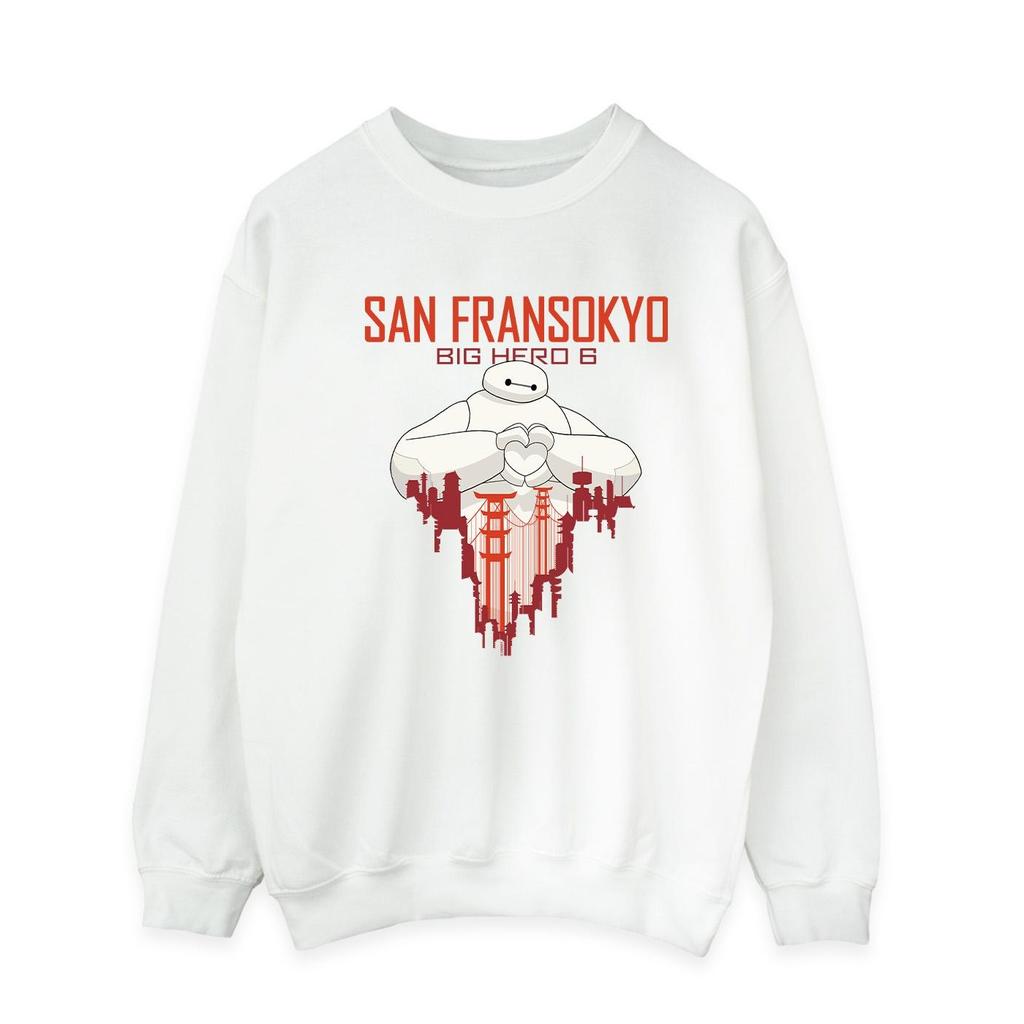Disney Mens Big Hero 6 Baymax San Fransokyo Heart Sweatshirt
