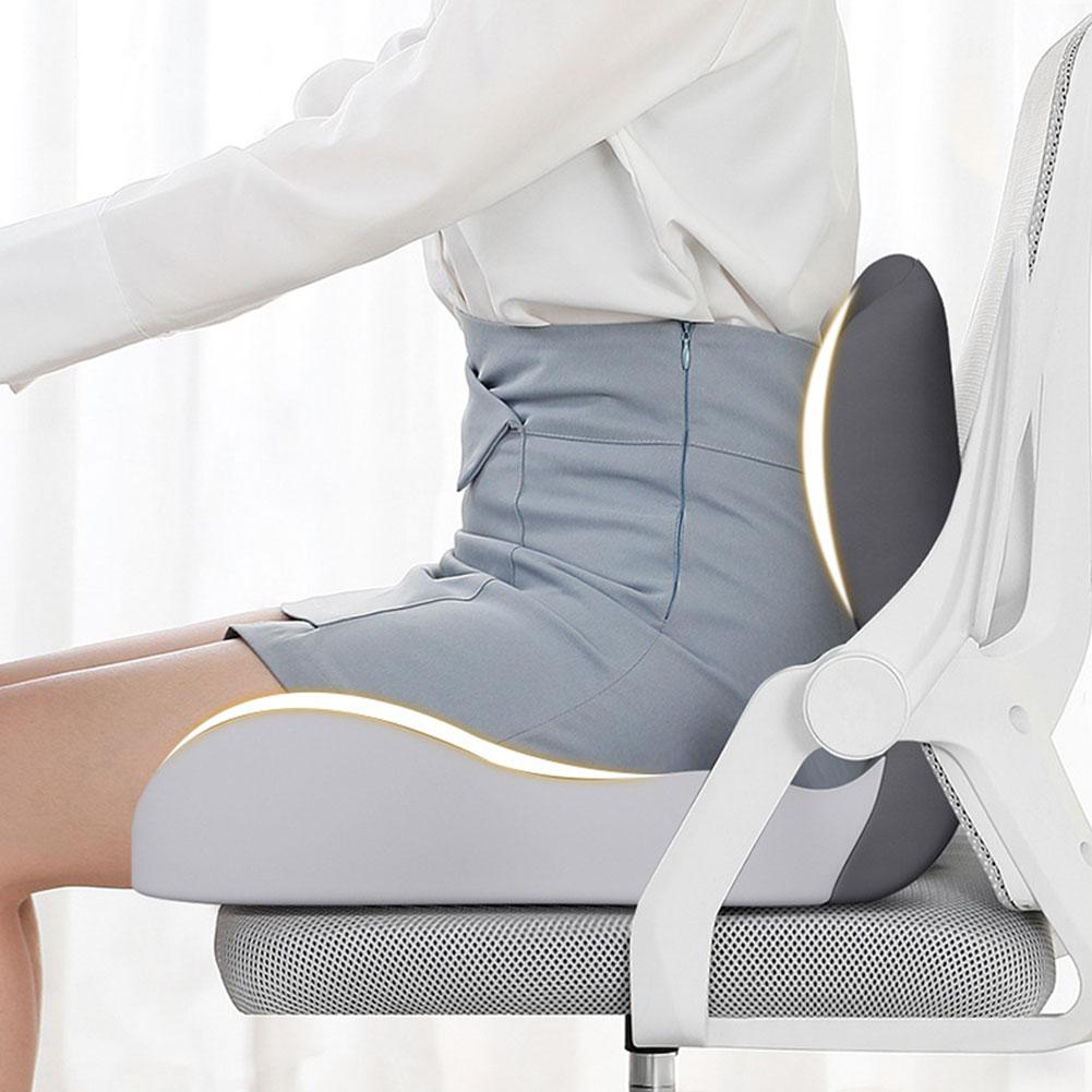 Memory Foam Seat Cushion One-piece Office Chair Cushion Breathable Sitting Pillow Massage Lumbar Support Pain Relief Supplies