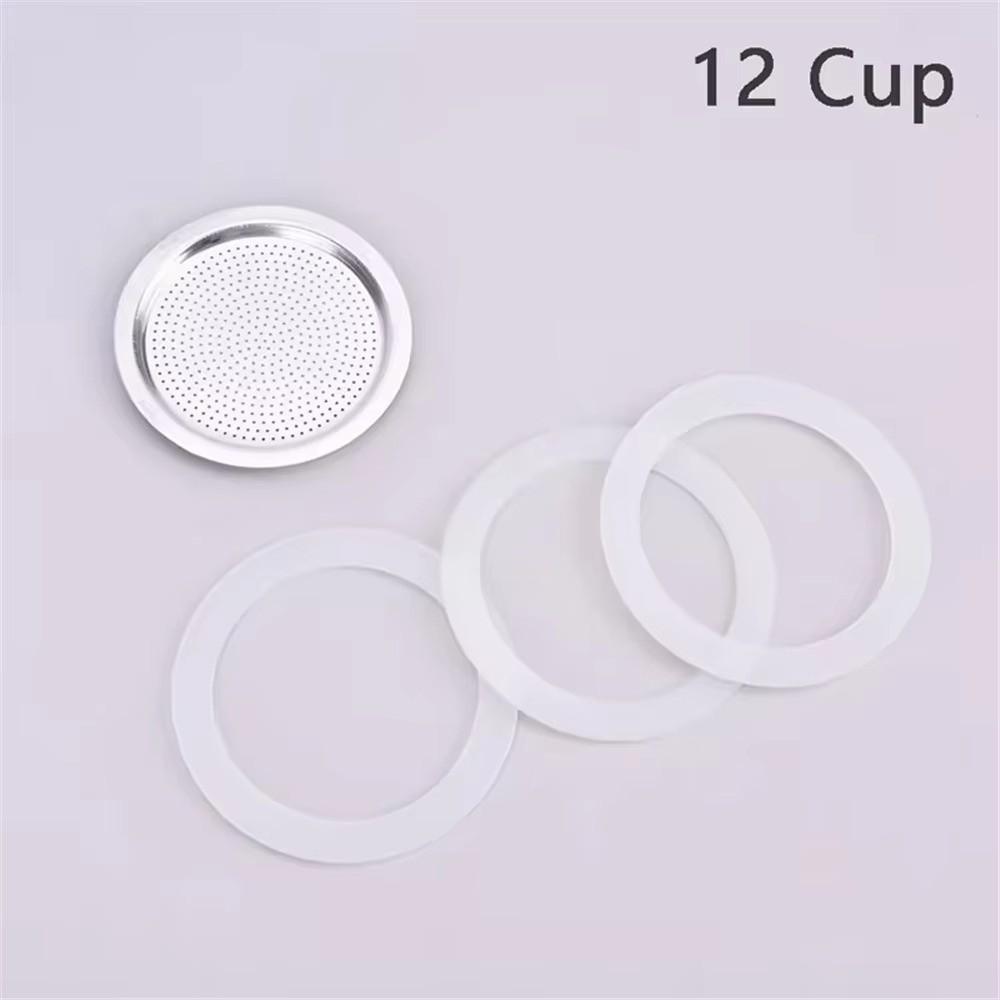 1 Set Silicone Coffee Rubber Ring Aluminum Filter Replaceable Seal Filter Screen Special Coffee Bottle Gaskets
