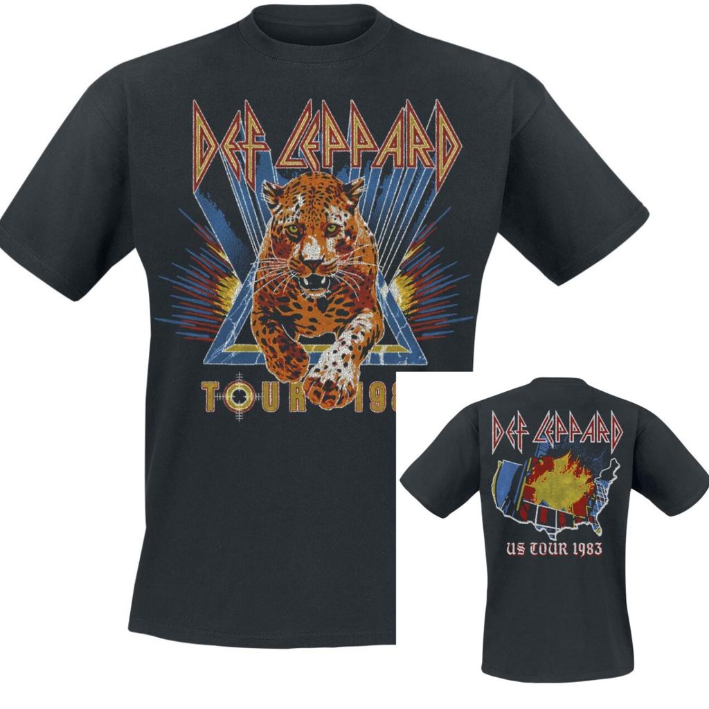 White Def Leppard Band Tshirt Cotton Graphic Tee Unisex Unisex Summer Streetwear
