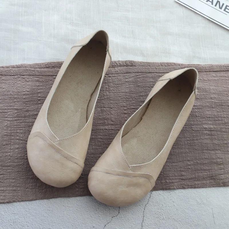 Fashion Elegant Dressy Ballet Flats Women's Plain Loafer Concise Slip On Office Nurses Work Shoes New Woman Faux Leather Green Moccasins