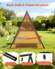 Swing Set for Backyard, 150 X 81 Cm Swing Seat with Heavy Duty A-Frame Metal Stand, 199.6 Kg Load Capacity, Reinforced with Spiral Ground Anchors,
