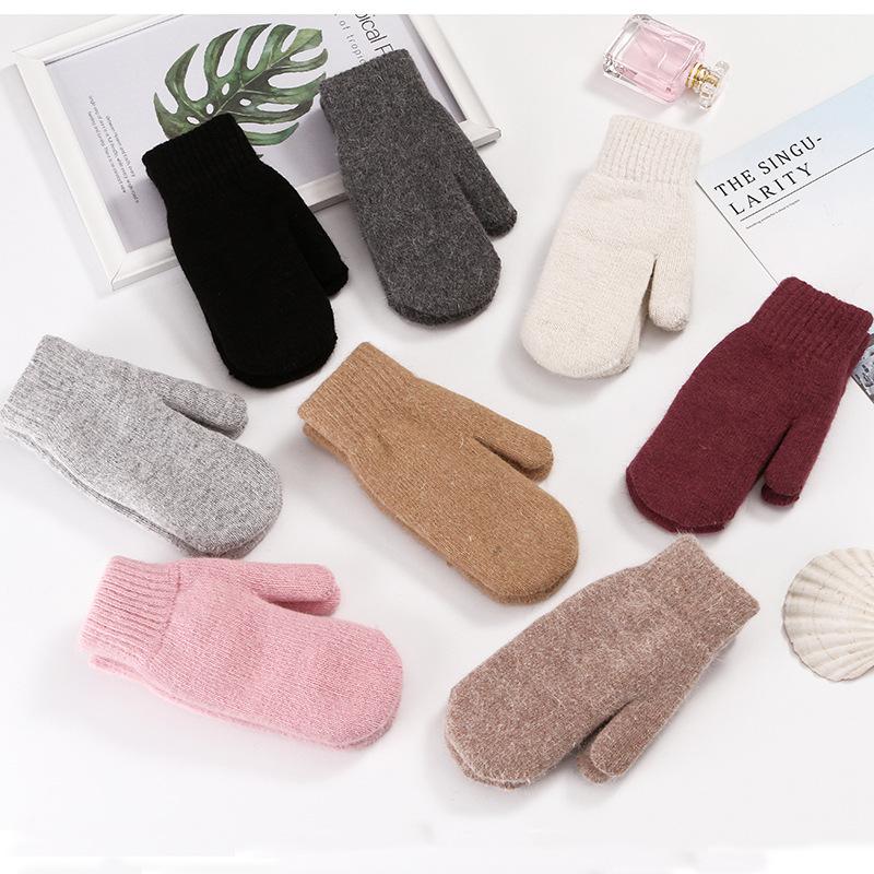 Women's Cute and Fashionable Knitted Gloves Winter Mittens