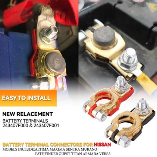 PAIR Leisure Battery Terminals Connectors Clamps For Car Van Caravan Motorhome