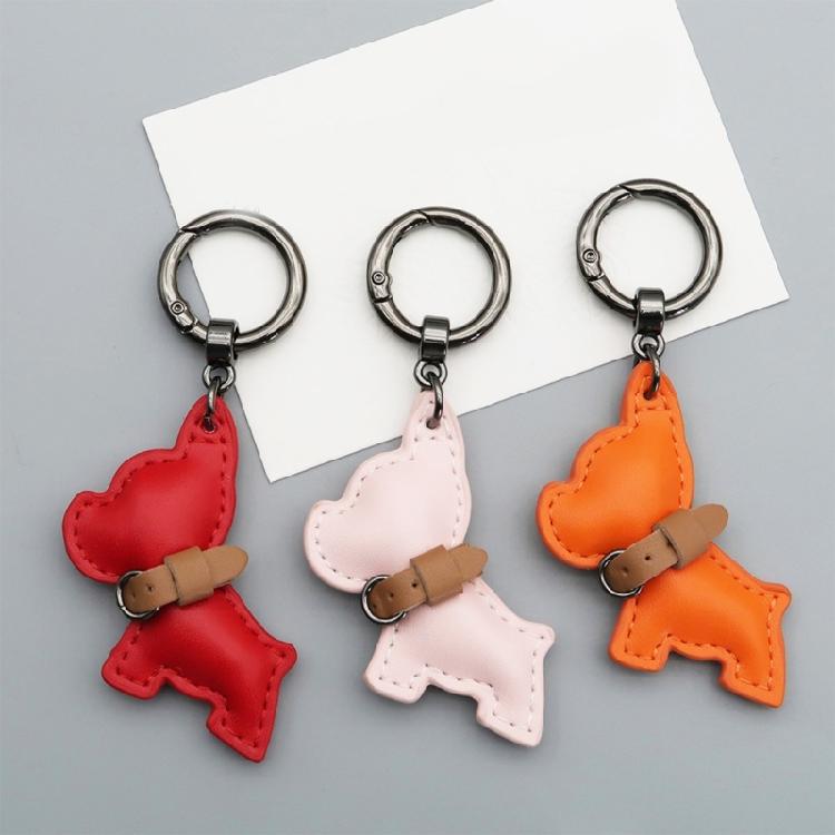Fun And Functional PU Leather French Bulldog Keychain for Fashion Enthusiasts Phone Chain Pendant Keyring