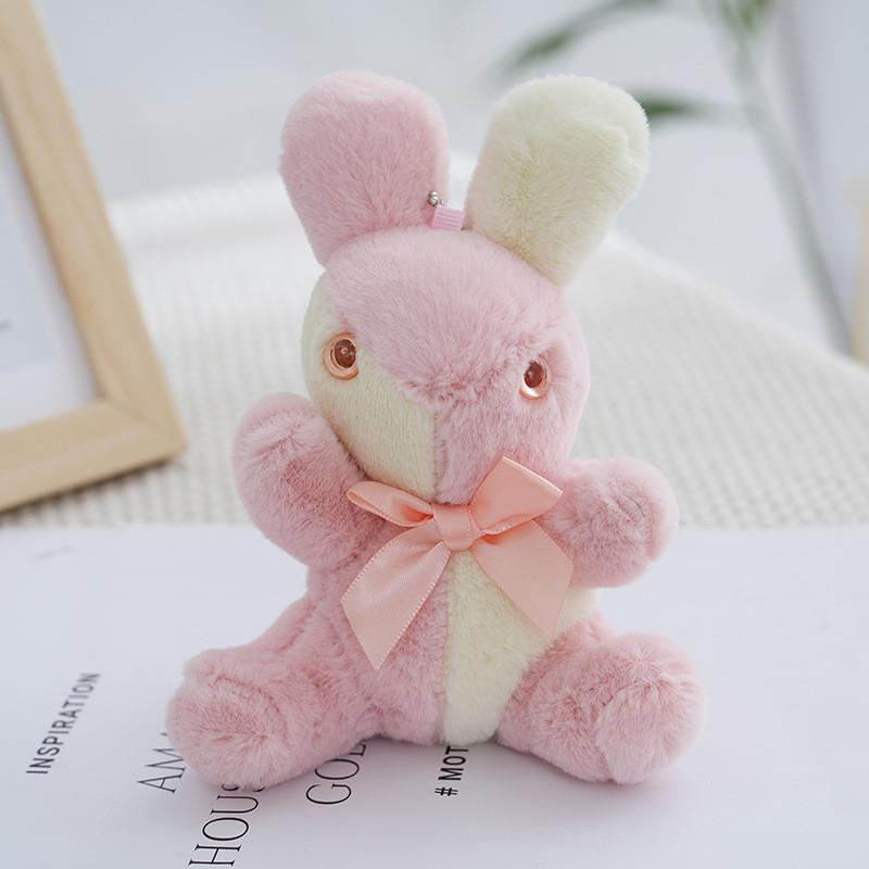 Adorable Plush Bunny Keychain Soft Pp Cotton Stuffed Animal Toy For Kids Bags