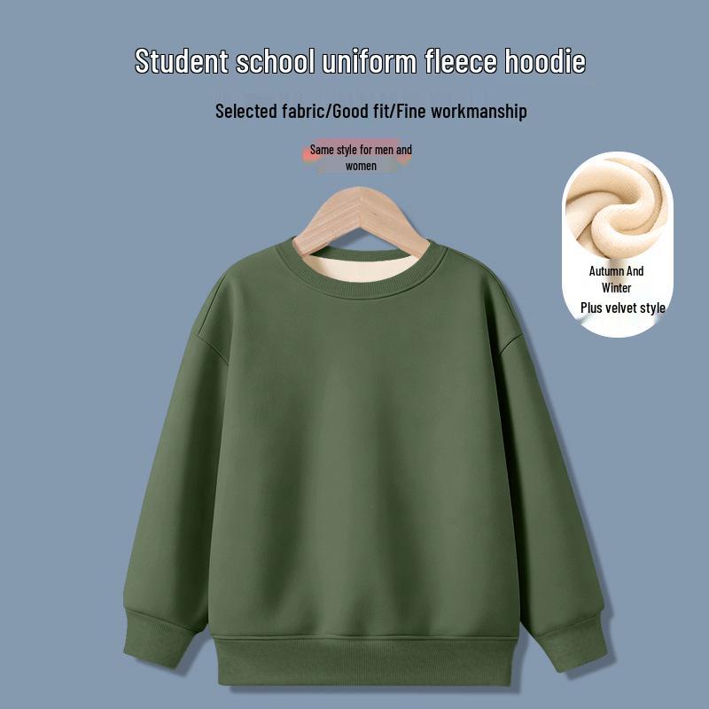Jungen Sweatshirt mit Fleece-Futter: Warmes, locker geschnittenes Langarm-Oberteil für die Herbst-/Winter-Schuluniform