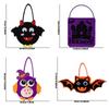 Halloween Felt Bat Owl Shaped Children'S Tote Bag Halloween Decor Small Candy Storage Bag Handbag Party Supplies For Kids Gift