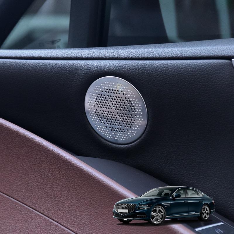 Car Stainless Steel Material Interior Door Tweeter Speaker Protective Covers For Genesis G80 RG3 -2025 LHD/RHD Accessories