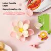 3D Lila Lotus Doppelschichtige Magnetische Verschlussclips Kühlschrankmagnet Lebensmittel Snackbeutel Halter Kühlschrankdeko Küchenzubehör