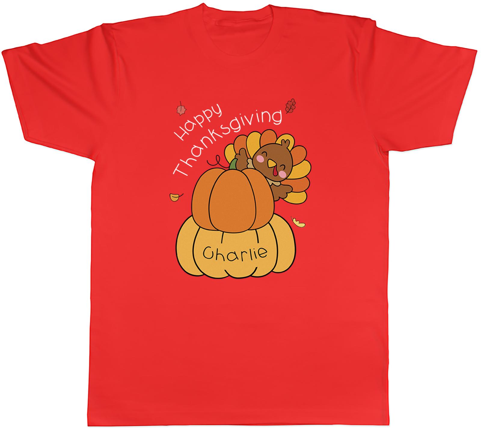 PERSONALISED HAPPY THANKSGIVING ANY NAME UnisexS TSHIRT TEE GIFT TOP S