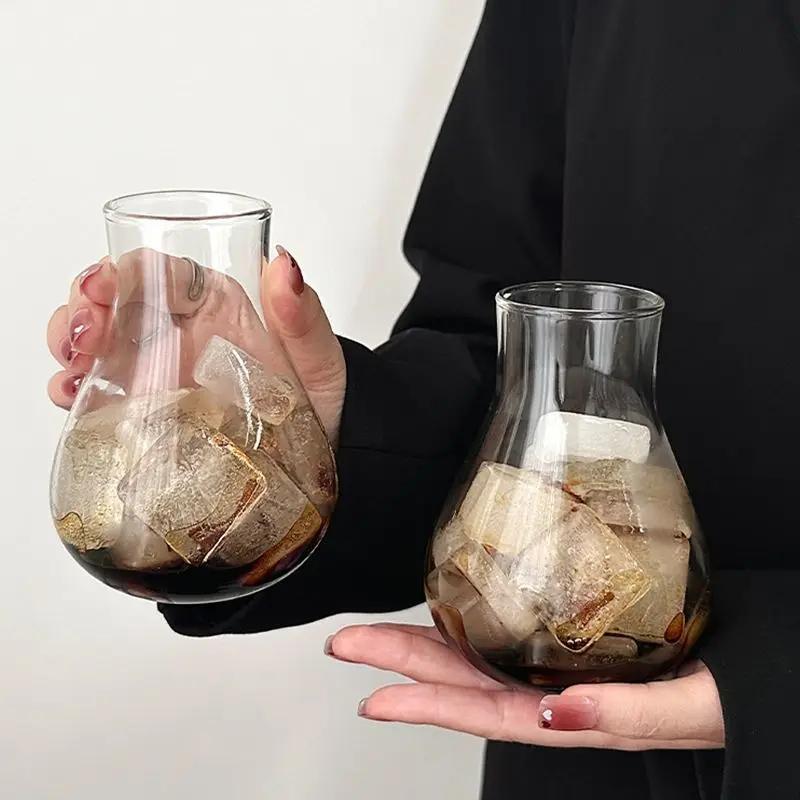 Žáruvzdorný hrnek na džus, mléko, čaj, domov, vysoce borosilikátové sklo, kreativní osobnost, výklenkový design, hrnek na ledovou americkou kávu, latte